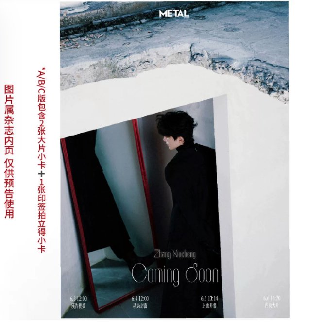 【メール便送料無料】雑誌/ METAL 2026年6月 中国版 張新成：表紙！記事掲載！中国雑誌 Metal China 公式特典付き Metal Magazine チャン・シンチョン Steven の画像