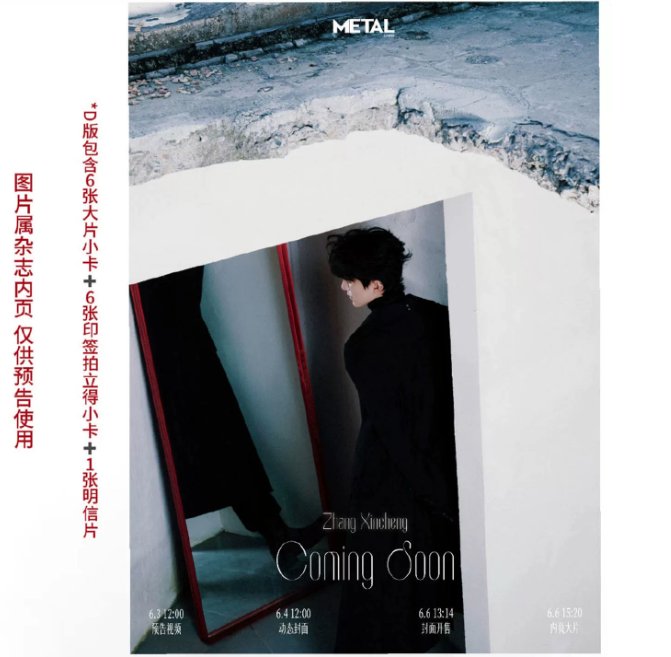 【メール便送料無料】雑誌/ METAL 2026年6月 中国版 張新成：表紙！記事掲載！中国雑誌 Metal China 公式特典付き Metal Magazine チャン・シンチョン Steven の画像