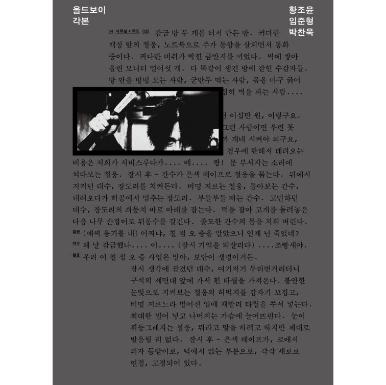 シナリオ/オールド・ボーイ 脚本　韓国版　パク・チャヌク　台本集　韓国書籍の画像
