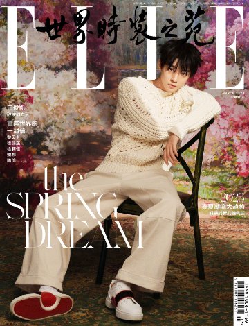 【メール便送料無料】雑誌/ ELLE世界時裝之苑 2023年3月 中国版　王俊凱（ワン・ジュンカイ / TFBOYS）：両面表紙！記事掲載！ エル　中国雑誌の画像