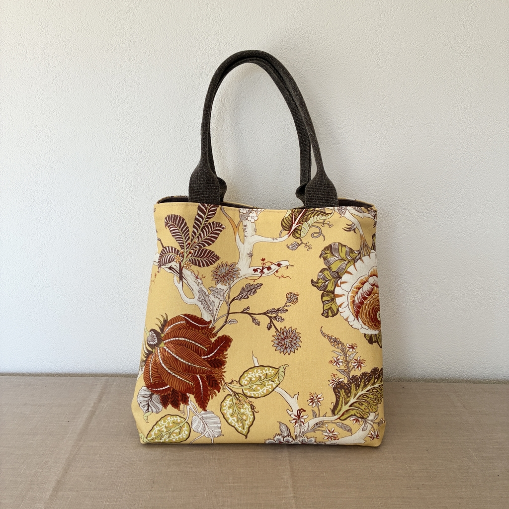 N.Sさまご予約商品（オリエンタル植物柄　イエロー）内布ブラウンの画像