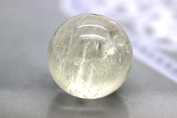 【完売】金運アップ 夢を叶える 希少石 ホワイトルチルクォーツ 約12ミリ  粒売り 天然石 パワーストーンの画像
