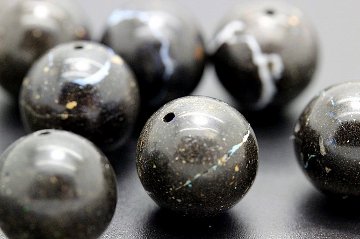  宝石言葉は「威嚇」！悪を寄せ付けないデビルサンダー（ブラックオパール） 大玉 約13.5ミリ 粒売り 天然石 パワーストーン画像