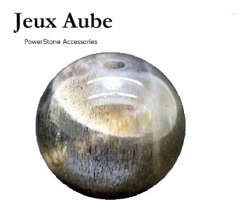 あなたの悔しさを晴らす！悪縁を断ち切り勝利をもたらす 天眼模様入りブラックサンストーン 粒売り 約13.5ミリ 天然石パワーストーン通販 ジュ・オーヴの画像