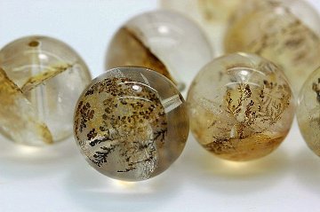 風の妖精シルフの石 ― デンドリティッククォーツ 約14mm 粒売り｜金運・成功・開運・魂のレベルアップ 天然石パワーストーン通販 ジュ・オーヴの画像