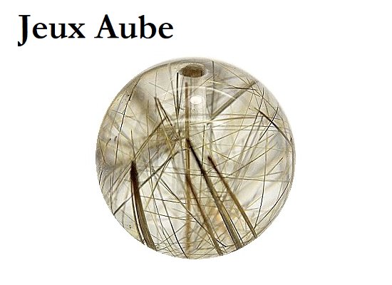 Silver Rutile Quartz シルバールチルクォーツ 粒売り 約13mm 大玉 金運安定・良縁引き寄せ・邪気排除の守護石 天然石パワーストーン通販 ジュ・オーヴの画像