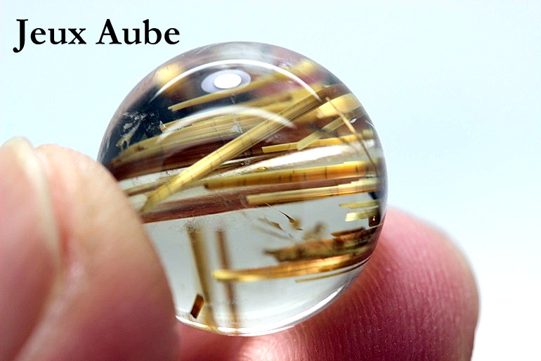 【完売】極上！見事な極太金針！金運＆勝利 魔除け 粒売り ヘマタイト入りタイチンルチルクォーツ 天然石 パワーストーン 通販 ジュ・オーヴの画像