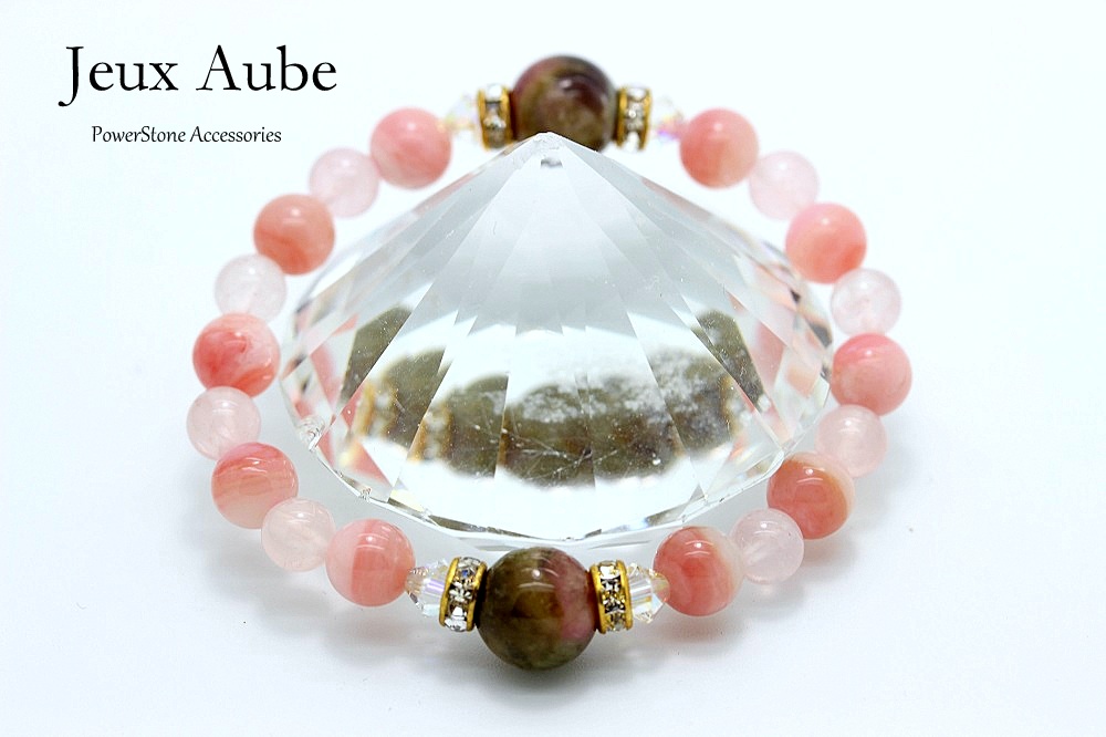 愛と美をもたらす 心身の健康 癒し ウォーターメロントルマリン ピンクオパール ローズクォーツ ブレスレット 天然石 パワーストーン 通販 ジュ・オーヴの画像