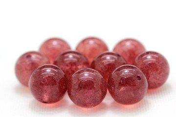 愛と美を司る赤い月 ― ブラッディムーン（ピンクエピドートインクォーツ） 約12.5mm 粒売り｜恋愛成就・魅力開花・自己再生 天然石パワーストーン通販 ジュ・オーヴの画像