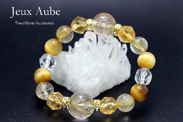 風の妖精が導く ― 成功と繁栄のゴールドブレスレット｜シルフの石×ゴールドルチル×シトリン×タイガーアイ 金運・財運・仕事運アップ 天然石パワーストーン通販 ジュ・オーヴの画像