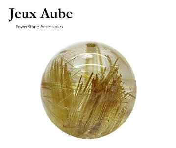 金針びっしり ゴールドルチルクォーツ 大玉14mm｜金運アップ・財運・勝負運を呼ぶ強力パワー｜粒売り 天然石パワーストーン通販 ジュ・オーヴの画像