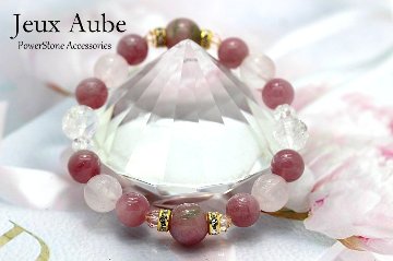 愛と美・健康・心身安定をもたらすブレスレット｜ピンクトルマリン・ローズクォーツ・ウォーターメロントルマリン クレール・アイリスクォーツ入り｜天然石パワーストーン通販 ジュ・オーヴの画像