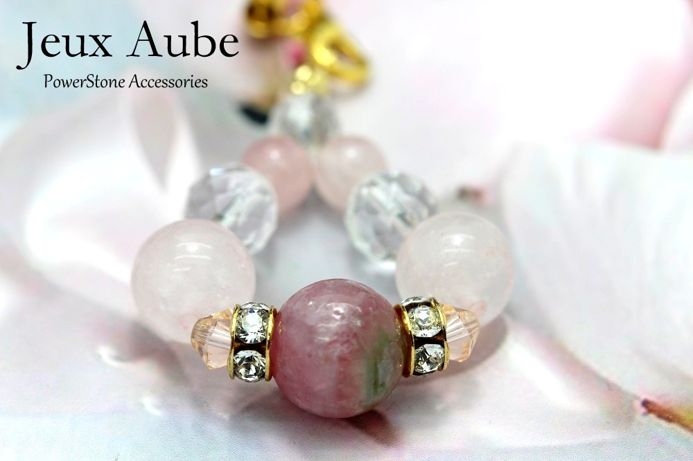 光の雫（ひかりのしずく） ウォーターメロントルマリン クレール ストラップ 愛と美・健康・心身安定のヒーリング｜天然石パワーストーン通販 ジュ・オーヴの画像