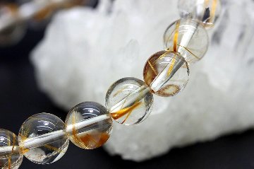 金運 仕事の成功 人間関係 恋愛に飛躍的な進展をもたらす オレンジルチルクォーツ 細身 ブレスレット 約8.5ミリ  天然石 パワーストーンの画像