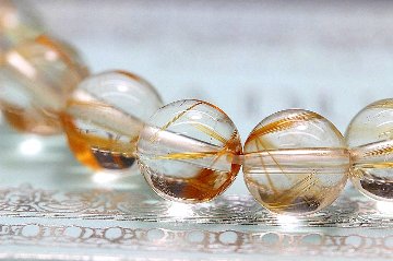 金運 仕事の成功 人間関係 恋愛に飛躍的な進展をもたらす オレンジルチルクォーツ 細身 ブレスレット 約8.5ミリ  天然石 パワーストーンの画像