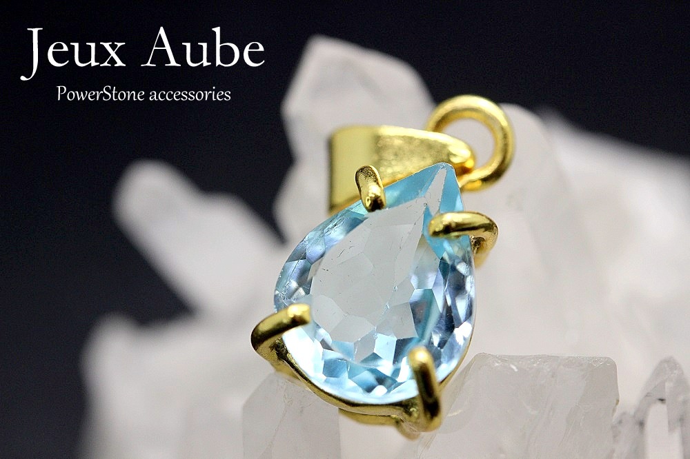 ＜完売＞宝石質スカイブルートパーズAAAランク ペンダントトップ SILVER925製 18KGP仕上げ 天然石パワーストーンの画像