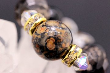 悪縁切り 魔除け ストレスから解放 心身の健康 病気回復 ジャガーの戦士 ストラップ スモーキークォーツ オニキス 天然石 パワーストーン 通販 ジュ・オーヴの画像