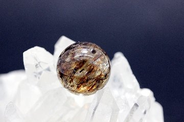 七つの魔除けパワーを宿す神代の魔石 ブラックゴールドエピドート 約12mm 粒売り｜天然石パワーストーン通販 ジュ・オーヴの画像