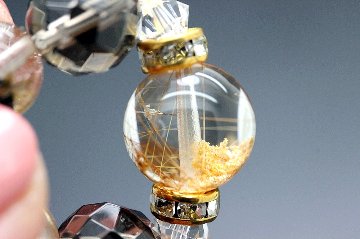 ＜完売＞財を溜め込む！幸せを逃さない！金運 財運 健康 長寿 ガーデンクォーツ ストラップ 天然石 パワーストーンの画像