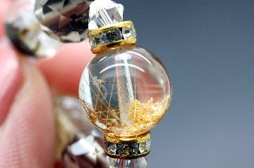 ＜完売＞財を溜め込む！幸せを逃さない！金運 財運 健康 長寿 ガーデンクォーツ ストラップ 天然石 パワーストーンの画像