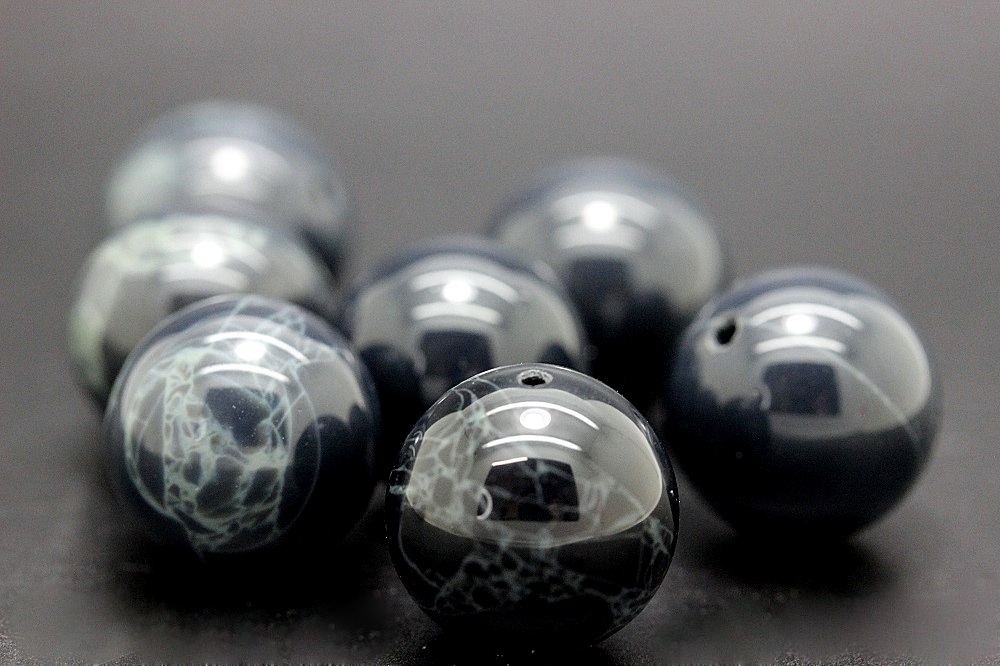 超大玉！スパイダーウェブオブシディアン（アトラクナクア）16mm 粒売り｜強靭な守護と攻撃性を持つ 天然石 パワーストーン 通販 ジュ・オーヴの画像