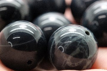 超大玉！スパイダーウェブオブシディアン（アトラクナクア）16mm 粒売り｜強靭な守護と攻撃性を持つ 天然石 パワーストーン 通販 ジュ・オーヴの画像