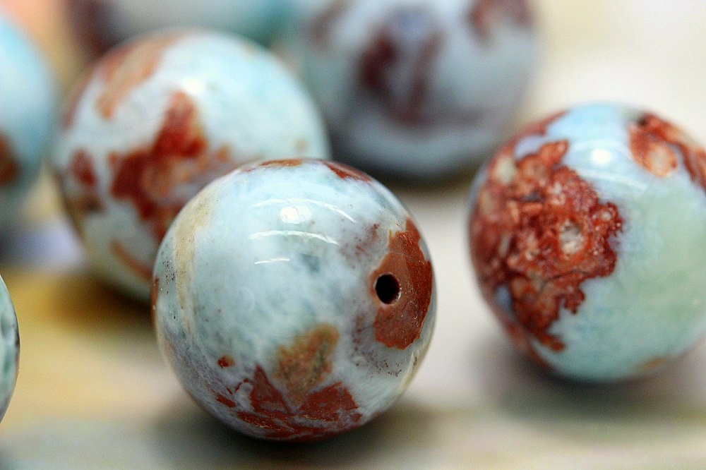 愛と平和の希少石！チョコレートラリマー 大玉 約14mm 粒売り 天然石 パワーストーン 癒しと魅力アップ 天然石 パワーストーン 通販 ジュ・オーヴの画像