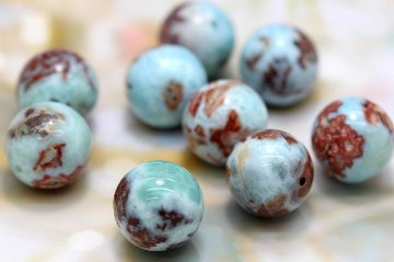 愛と平和の希少石！チョコレートラリマー 大玉 約14mm 粒売り 天然石 パワーストーン 癒しと魅力アップ 天然石 パワーストーン 通販 ジュ・オーヴの画像