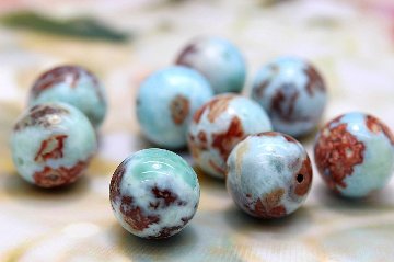 愛と平和の希少石！チョコレートラリマー 大玉 約14mm 粒売り 天然石 パワーストーン 癒しと魅力アップ 天然石 パワーストーン 通販 ジュ・オーヴの画像