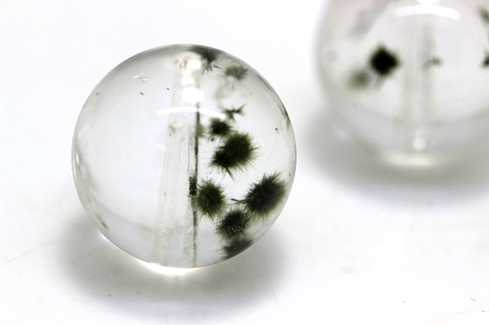 クローライトインクォーツ ウリエル（Uriel）粒売り 約12.5mm｜神の炎で邪気を焼き尽くす・最強浄化と癒しの守護石｜天然石パワーストーン通販 ジュ・オーヴの画像