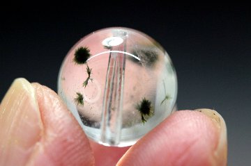 クローライトインクォーツ ウリエル（Uriel）粒売り 約12.5mm｜神の炎で邪気を焼き尽くす・最強浄化と癒しの守護石｜天然石パワーストーン通販 ジュ・オーヴの画像