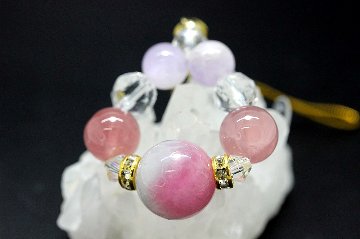 美しさと魅力を高める♡恋愛・結婚運アップ ストラップ｜シャルマン＆フェアリーローズクォーツ＆アメジスト 天然石 パワーストーン 通販 ジュ・オーヴの画像