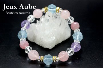 フェアリーエレガンス♡愛と癒しのブレスレット｜アクアマリン・ローズクォーツ・アメジスト 天然石 パワーストーン 通販 ジュ・オーヴの画像