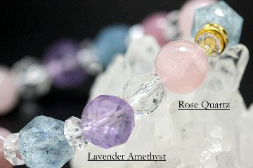 フェアリーエレガンス♡愛と癒しのブレスレット｜アクアマリン・ローズクォーツ・アメジスト 天然石 パワーストーン 通販 ジュ・オーヴの画像