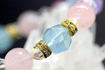 フェアリーエレガンス♡愛と癒しのブレスレット｜アクアマリン・ローズクォーツ・アメジスト 天然石 パワーストーン 通販 ジュ・オーヴの画像