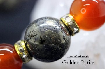 🎃Halloween限定 魔女の護符ブレスレット｜ゴールデンパイライト／オニキス／カーネリアン／アメジスト／水晶｜天然石パワーストーン通販 ジュ・オーヴの画像