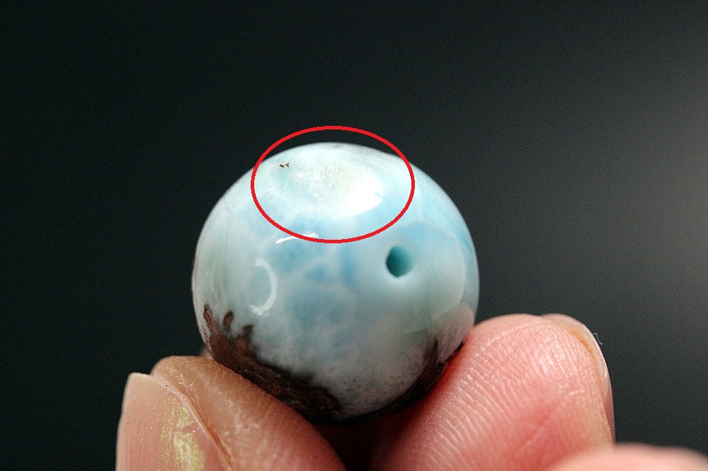 【完売】訳あり お買い得！愛と平和の希少石！チョコレートラリマー 大玉 約14mm 粒売り  天然石 パワーストーン 通販 ジュ・オーヴの画像