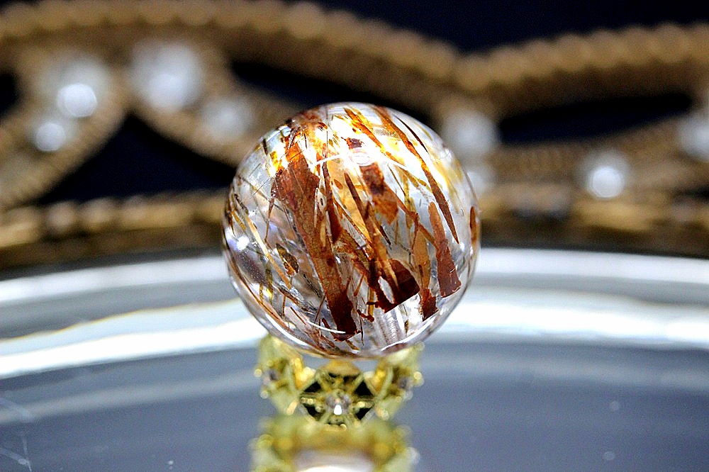 【完売】金運 財運 仕事成功と良縁を引き寄せる フォリエーテッドマイカインクォーツ 約14.4mm｜金運・環境運アップ 天然石パワーストーン通販 ジュ・オーヴの画像