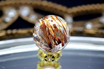 【完売】金運 財運 仕事成功と良縁を引き寄せる フォリエーテッドマイカインクォーツ 約14.4mm｜金運・環境運アップ 天然石パワーストーン通販 ジュ・オーヴの画像