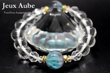 天使の羽が舞う癒しの光 エンジェルフェザーフローライト＆水晶ブレスレット｜ヒーリング・スピリチュアル・直感力アップ 天然石パワーストーン通販 ジュ・オーヴの画像