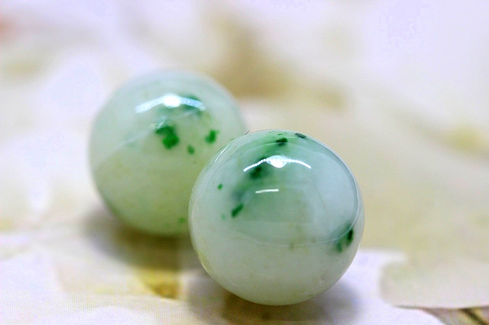 健康と長寿を守る 瑞祥翡翠（ずいしょうひすい） 約11.5mm ミャンマー産 天然石パワーストーン ジュ・オーヴ