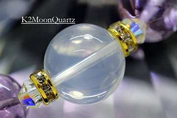 天耀（てんよう）ブレスレット｜K2ムーンクォーツ・翡翠・ラベンダーアメジスト｜魂を癒し愛を守る神聖なヒーリングブレスレット 天然石パワーストーン通販 ジュ・オーヴの画像