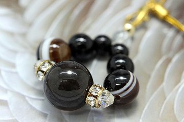 覇剣（はけん）ストラップ ― ソード・オブ・チンターマニ × 天眼石 × モリオン × 水晶 闇を斬り、悪意を祓う ― 最強魔除け・邪気祓いの守護ストーン 天然石パワーストーン通販 ジュ・オーヴの画像