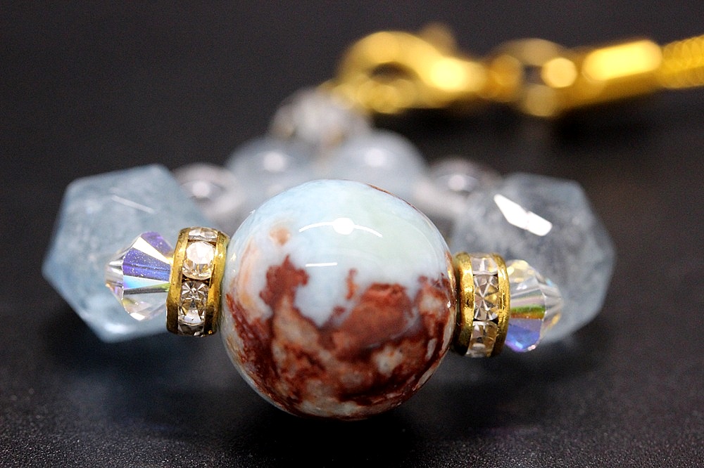 愛・癒し・良縁を引き寄せる｜チョコレートラリマー × アクアマリン × 水晶 天然石パワーストーン通販 ジュ・オーヴの画像