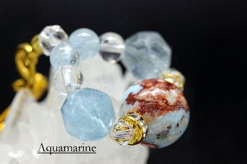 愛・癒し・良縁を引き寄せる｜チョコレートラリマー × アクアマリン × 水晶 天然石パワーストーン通販 ジュ・オーヴの画像