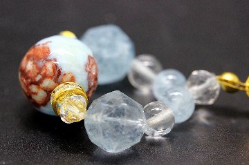 愛・癒し・良縁を引き寄せる｜チョコレートラリマー × アクアマリン × 水晶 天然石パワーストーン通販 ジュ・オーヴの画像