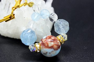 愛・癒し・良縁を引き寄せる｜チョコレートラリマー × アクアマリン × 水晶 天然石パワーストーン通販 ジュ・オーヴの画像