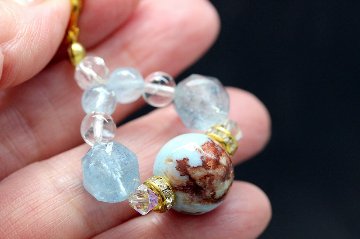 愛・癒し・良縁を引き寄せる｜チョコレートラリマー × アクアマリン × 水晶 天然石パワーストーン通販 ジュ・オーヴの画像