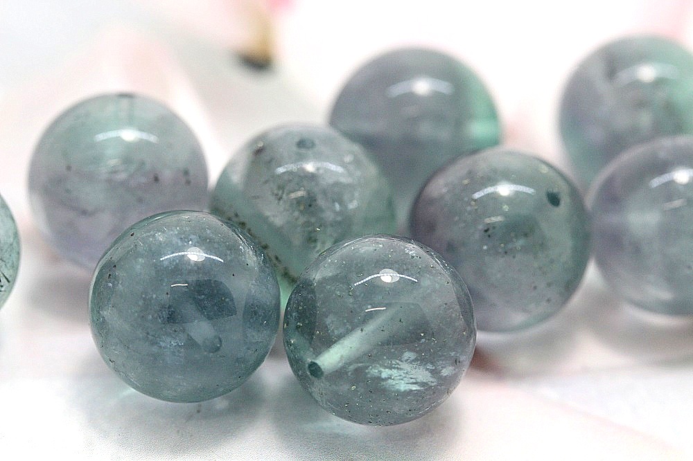 ドラゴンズ・フォーチュン・コア （パイライトインフローライト） 約14mm 大玉｜金運財運・魔除け・邪気祓いの希少石｜天然石パワーストーン通販 ジュ・オーヴの画像