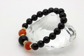 ✡邪気を祓う石✡　ブラックオニキス　❂霊力注入済　守護・浄化・安定・意志力・防衛 嫌いな人を遠ざける！最強の魔除けブレスレット モリオン＆サード